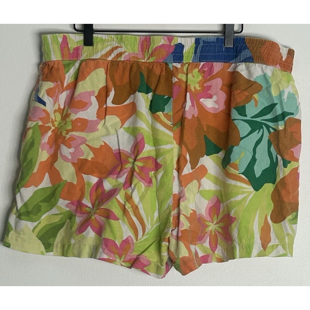 FUTURE COLLECTIVE Alani Noelle Shorts XXL Multicolor Floral Linen Blend Flowy
